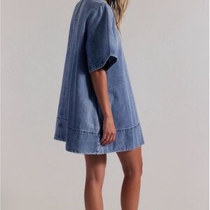 Free People Light Blue Denim A-Line Mini Dress